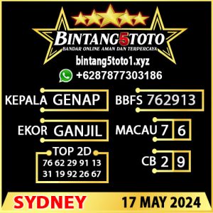 Prediksi Bintang5 Sydney 17 MEI 2024